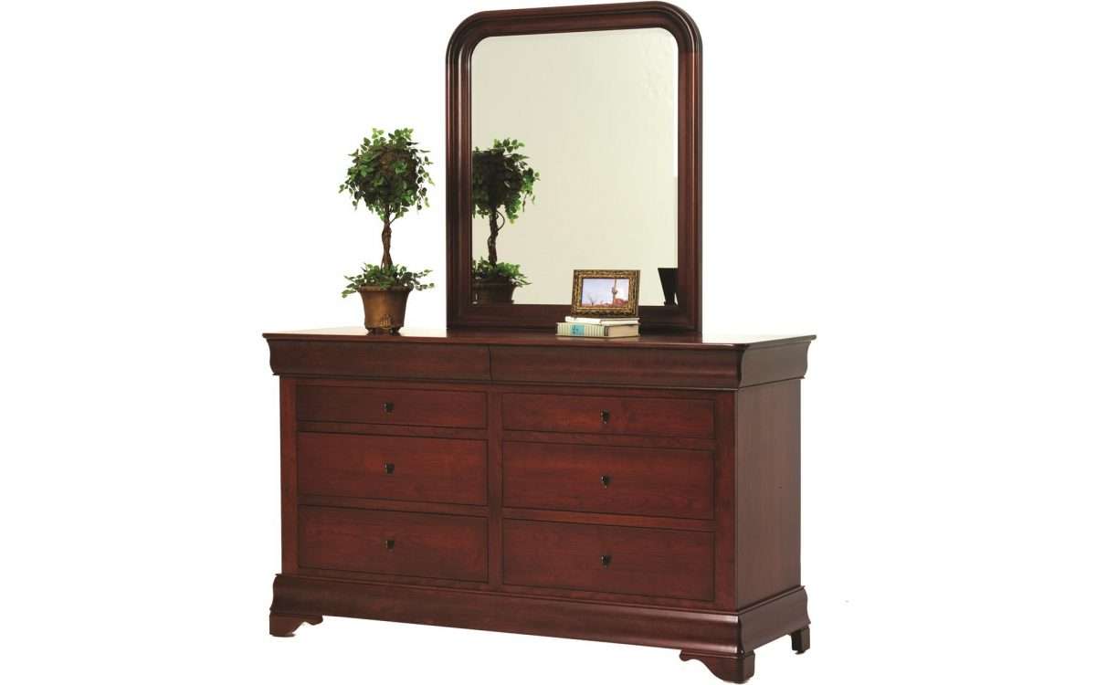 Louis Phillipe Low Dresser &amp; Mirror