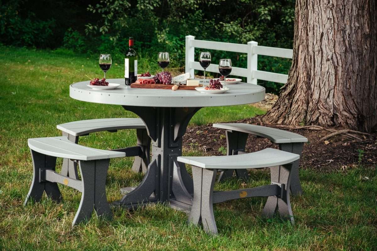 5pc Poly Round Dining Set