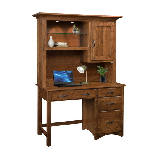 Shaker Single Pedestal Desk & Hutch