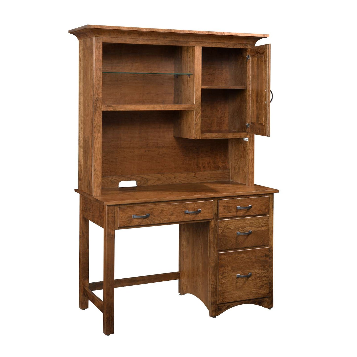 Shaker Single Pedestal Desk & Hutch