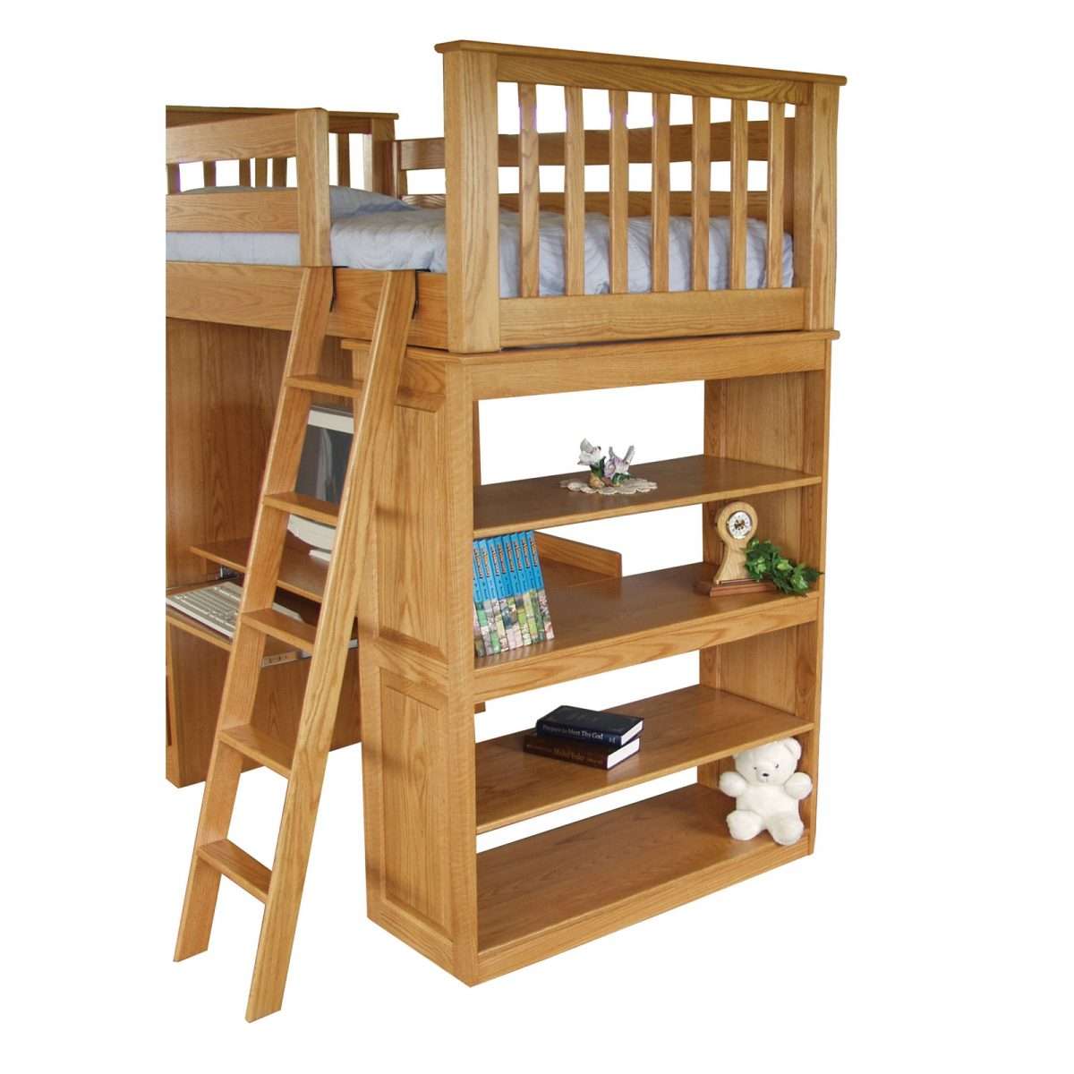 Loft Bed with Bookshelves