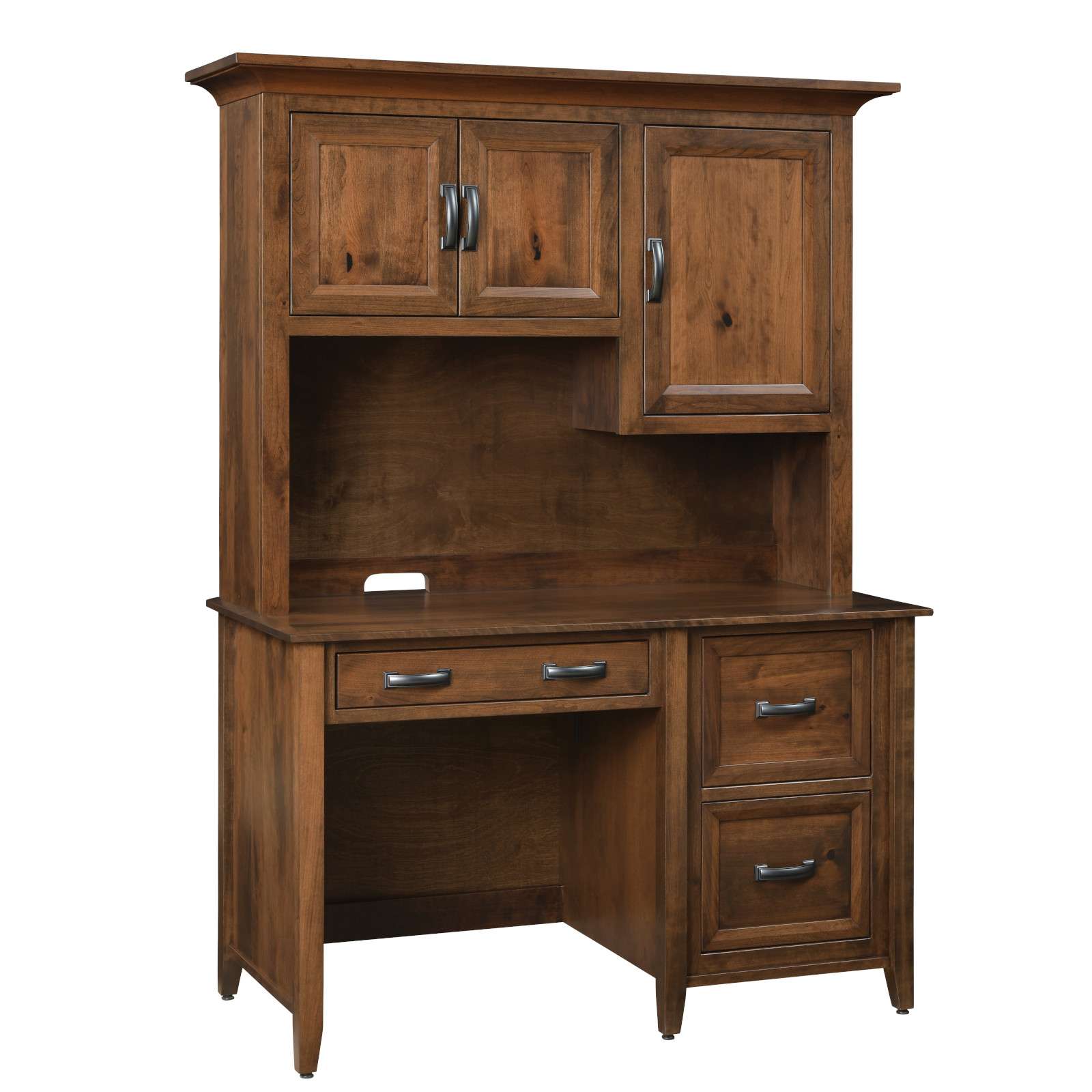 Ventura Single Pedestal Desk w/Hutch