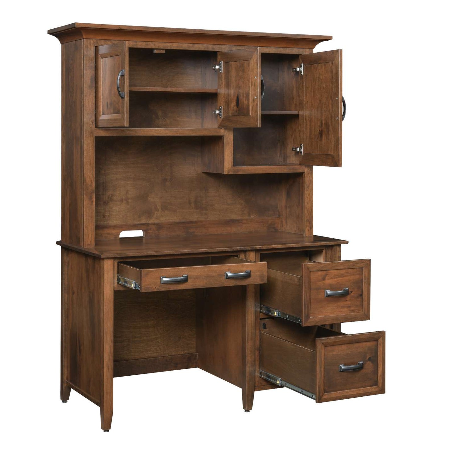 Ventura Single Pedestal Desk w/Hutch