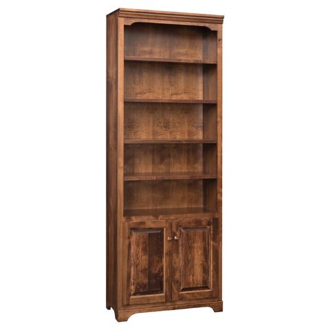 Kingston 84" Flat Side Panel Bookcase w/Doors