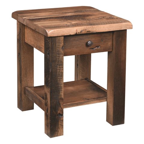 Reclaimed Post Mission End Table