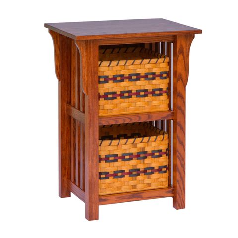 2 Basket Upright Mission Shelf