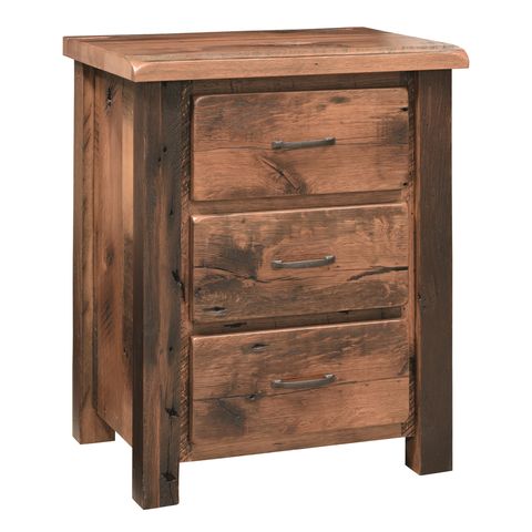 Reclaimed Post Mission 3 Drawer Nightstand