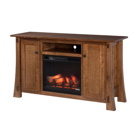 Craftsman Mission TV Stand w/Fireplace Insert