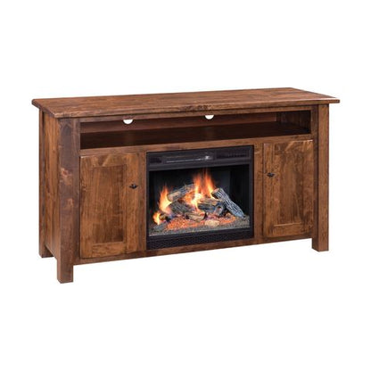 Barn Floor Fireplace TV Stand