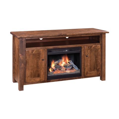 Barn Floor Fireplace TV Stand