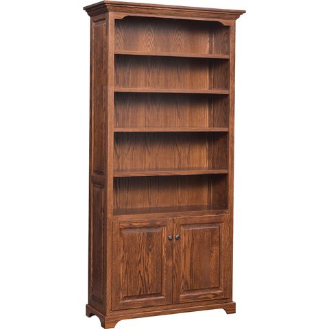 Kingston 84" Raised Side Panel Bookcase w/Doors