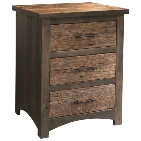 Reclaimed Barn Floor 3 Drawer Nightstand