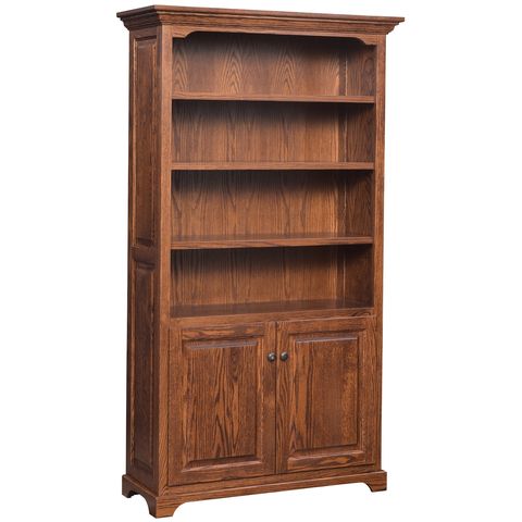 Kingston 72" Raised Side Panel Bookcase w/Doors