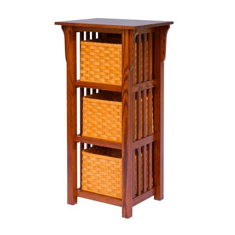 3 Basket Upright Mission Shelf